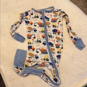 Little Sleepies Blue and Orange Construction Baby Outfit